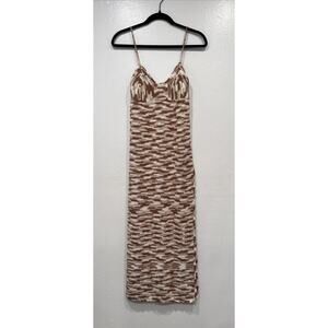 Lusana Keira Crochet Midi Dress Women’s Size 4 Sexy Slit Sexy Coastal Vacation